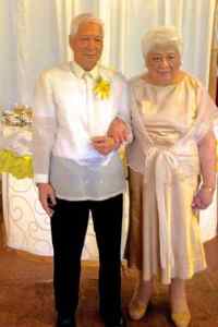 Angel and Marie Mangahas during their Golden Wedding Anniversary, 26 Jan 2013